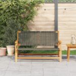 vidaXL Záhradná lavička Šedá 122x76x73,5 cm Masívne drevo akácie – Obrázok 3