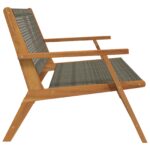 vidaXL Záhradná lavička Šedá 122x76x73,5 cm Masívne drevo akácie – Obrázok 6