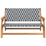 vidaXL Záhradná lavička čierna a biela 122x76x73,5 cm masívne akáciové drevo – Obrázok 5