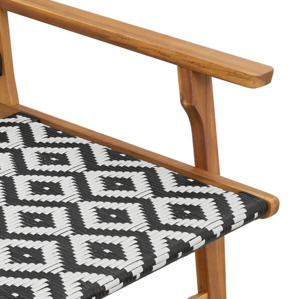 vidaXL Záhradná lavička čierna a biela 122x76x73,5 cm masívne akáciové drevo – Obrázok 7