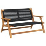 vidaXL Záhradný nábytok Čierna 122 x 78 x 73 cm Pevné akáciové drevo – Obrázok 2