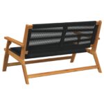 vidaXL Záhradný nábytok Čierna 122 x 78 x 73 cm Pevné akáciové drevo – Obrázok 4