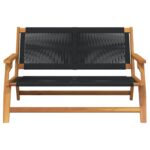 vidaXL Záhradný nábytok Čierna 122 x 78 x 73 cm Pevné akáciové drevo – Obrázok 5