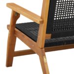 vidaXL Záhradné stoličky 2 ks Čierna 76x67x73,5 cm Masívne drevo Akácia – Obrázok 10