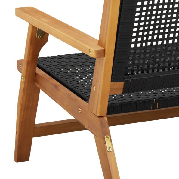 vidaXL Záhradné stoličky 2 ks Čierna 76x67x73,5 cm Masívne drevo Akácia – Obrázok 10