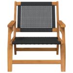 vidaXL Záhradné stoličky 2 ks Čierna 76x67x73,5 cm Masívne drevo Akácia – Obrázok 6