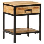 vidaXL Nočný stolík 40x35x50 cm z masívneho dreva hrubé mango