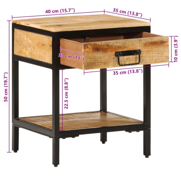 vidaXL Nočný stolík 40x35x50 cm z masívneho dreva hrubé mango – Obrázok 12