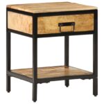 vidaXL Nočný stolík 40x35x50 cm z masívneho dreva hrubé mango – Obrázok 3