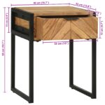 vidaXL Nočný stolík Hnedá 40 x 35 x 50 cm Masívna akáciová drevo a kov – Obrázok 13