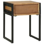 vidaXL Nočný stolík Hnedá 40 x 35 x 50 cm Masívna akáciová drevo a kov – Obrázok 6