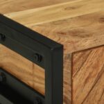 vidaXL Nočný stolík Hnedá 40 x 35 x 50 cm Masívna akáciová drevo a kov – Obrázok 9
