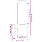 vidaXL Exteriérové nástenné svietidlo 2 pcs Čierna 12 x 8,5 x 27 cm – Obrázok 11