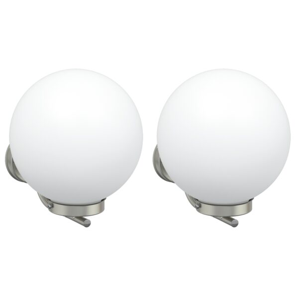 vidaXL Exteriérové nástenné svetlá 2 kusy Strieborná nerezová oceľ IP44 – Obrázok 2