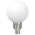 vidaXL Vonkajšie nástenné lampy so senzorom 2 ks Strieborná Nerezová oceľ IP44 – Obrázok 3