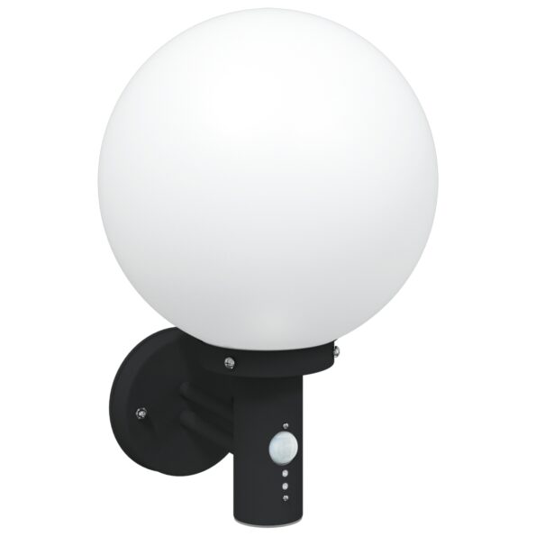 vidaXL exteriérové nástenné svetlo so senzorom čierne plastové IP44 – Obrázok 2