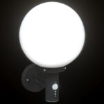 vidaXL exteriérové nástenné svetlo so senzorom čierne plastové IP44 – Obrázok 9