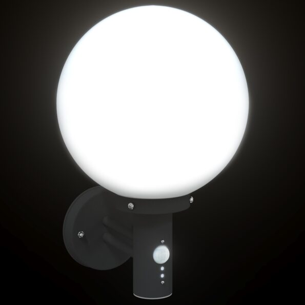 vidaXL exteriérové nástenné svetlo so senzorom čierne plastové IP44 – Obrázok 9