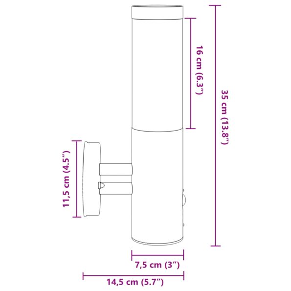 4005957_11.jpg vidaXL Exteriérová nástenná lampa so senzorom Čierna Nerezová oceľ IP44 – Obrázok 11