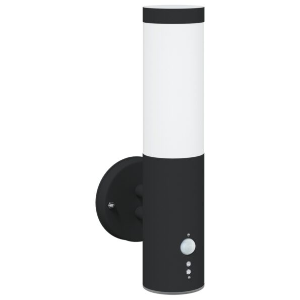 4005957_2.jpg vidaXL Exteriérová nástenná lampa so senzorom Čierna Nerezová oceľ IP44 – Obrázok 2