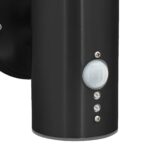 vidaXL Exteriérová nástenná lampa so senzorom Čierna Nerezová oceľ IP44 – Obrázok 8