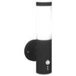 vidaXL Exteriérová nástenná lampa so senzorom Čierna Nerezová oceľ IP44 – Obrázok 9