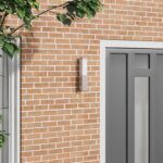 vidaXL Vonkajšie nástenné svetlo strieborné nehrdzavejúce oceľ IP44