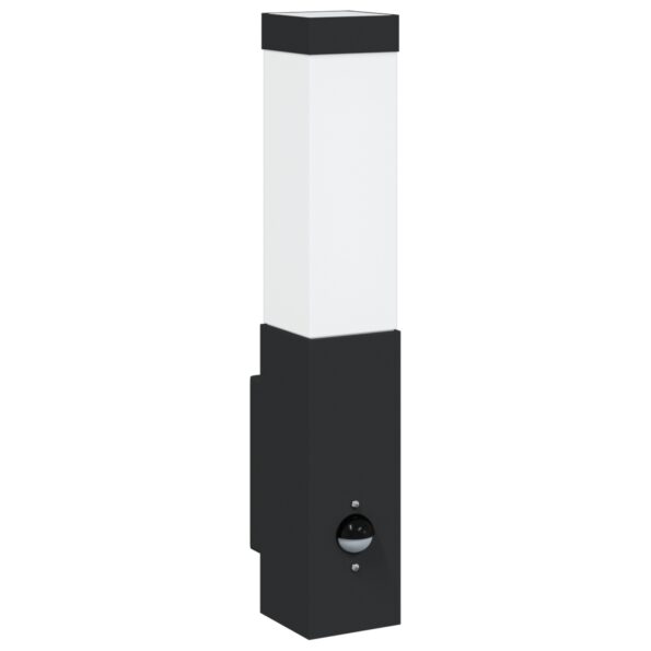 vidaXL Vonkajšie nástenné svetlo so senzorom Čierne Nehrdzavejúca oceľ IP44 – Obrázok 2