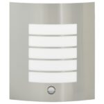 vidaXL Exteriérové nástenné svetlá so senzorom 2 ks Strieborná nehrdzavejúca oceľ IP44 – Obrázok 4