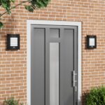 vidaXL vonkajšie nástenné lampy so senzorom 2 ks Čierna nehrdzavejúca oceľ IP44