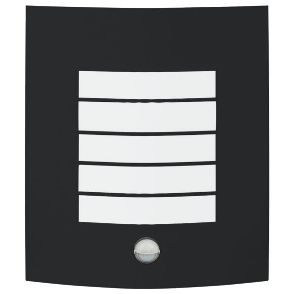 vidaXL vonkajšie nástenné lampy so senzorom 2 ks Čierna nehrdzavejúca oceľ IP44 – Obrázok 4