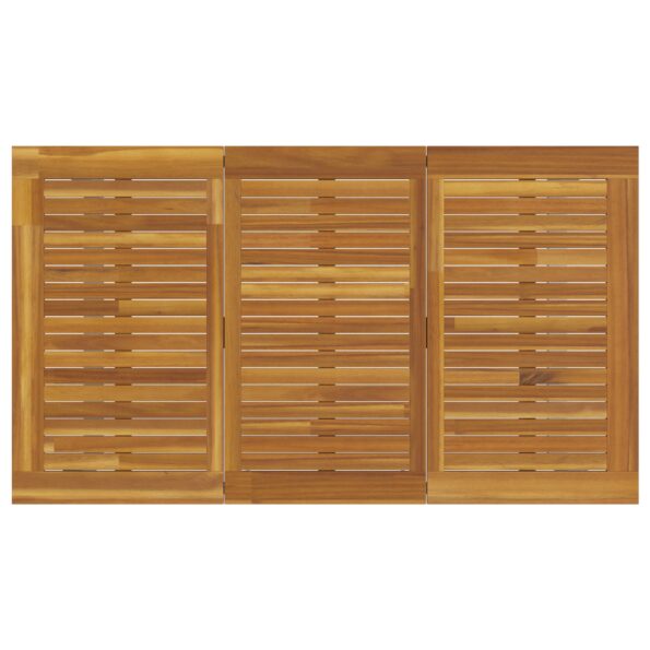 vidaXL Vonkajší jedálenský stôl Šedý 140x80x75 cm Oceľ a akáciové masívne drevo – Obrázok 7