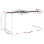 vidaXL Vonkajší jedálenský stôl Šedý 160x80x75 cm Oceľ & Pevné drevo Akácia – Obrázok 10