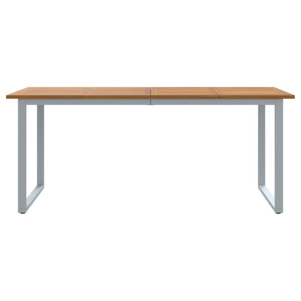 vidaXL Vonkajší jedálenský stôl Šedý 180x90x75 cm Oceľ a masívne drevo Akácia – Obrázok 5