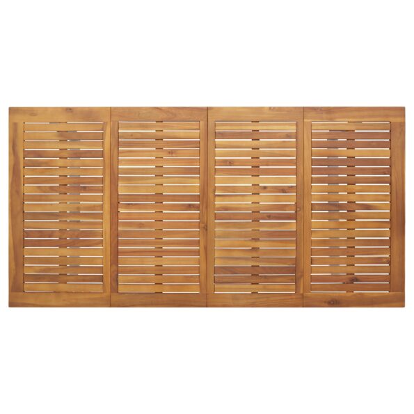 vidaXL Vonkajší jedálenský stôl Šedý 180x90x75 cm Oceľ a masívne drevo Akácia – Obrázok 7