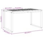 vidaXL Vonkajší jedálenský stôl Šedý 140x80x75 cm Oceľ a masívne drevo Akácia – Obrázok 10