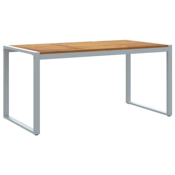 4010603_2.jpg vidaXL Vonkajší jedálenský stôl Šedý 160x80x75 cm Oceľ a masívne drevo Akácia – Obrázok 2