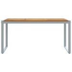 vidaXL Vonkajší jedálenský stôl Šedý 160x80x75 cm Oceľ a masívne drevo Akácia – Obrázok 5