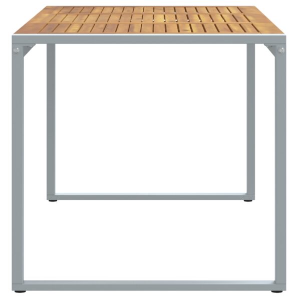 4010603_6.jpg vidaXL Vonkajší jedálenský stôl Šedý 160x80x75 cm Oceľ a masívne drevo Akácia – Obrázok 6