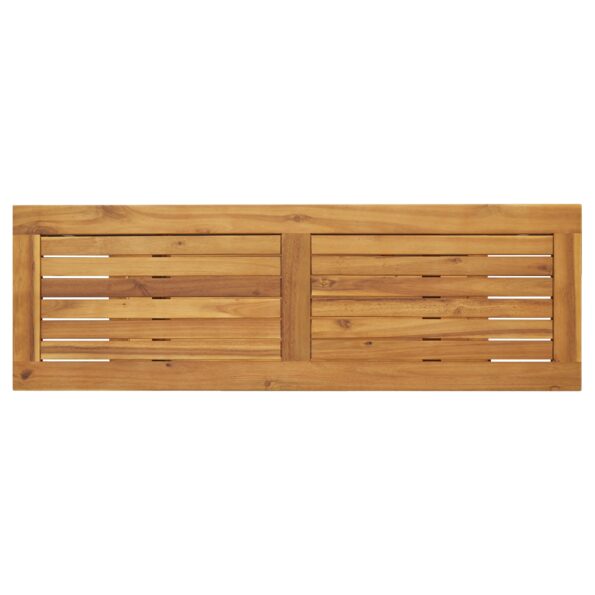 vidaXL vonkajší stôl prírodný a čierny 35x110x75 cm z masívneho dreva a ocele – Obrázok 7