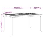 vidaXL Záhradný stôl 150x90x75 cm z masívneho akáciového dreva a kovu – Obrázok 10