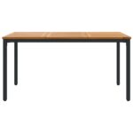 vidaXL Záhradný stôl 150x90x75 cm z masívneho akáciového dreva a kovu – Obrázok 5
