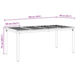 vidaXL Záhradný stôl 180x90x75 cm z masívneho akáciového dreva a kovu – Obrázok 10