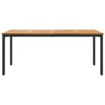 vidaXL Záhradný stôl 180x90x75 cm z masívneho akáciového dreva a kovu – Obrázok 5
