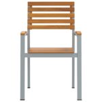 vidaXL záhradné stoličky 4 ks sivé zo solídneho akáciového dreva a ocele – Obrázok 5