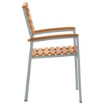 vidaXL záhradné stoličky 4 ks sivé zo solídneho akáciového dreva a ocele – Obrázok 6