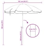 vidaXL Plážový slnečník s kovovým stojanom modrý a biely 161x193 cm polyester – Obrázok 8