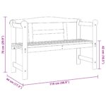 vidaXL Vonkajšia lavička Akácia 119x76x44 cm Pevné drevo borovica – Obrázok 9