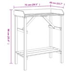 vidaXL Záhradný pracovný stôl 75x40x90 cm z masívneho borovicového dreva – Obrázok 9