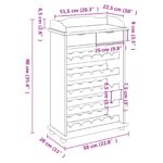 vidaXL Stojan na víno 90x60x30 cm Masívne borovicové drevo – Obrázok 11